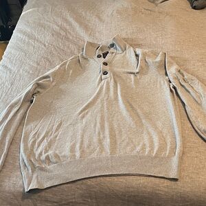 Banana Republic Light Gray Cotton Cashmere Sweater